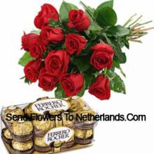 11 Red Roses with Yummy Chocolates