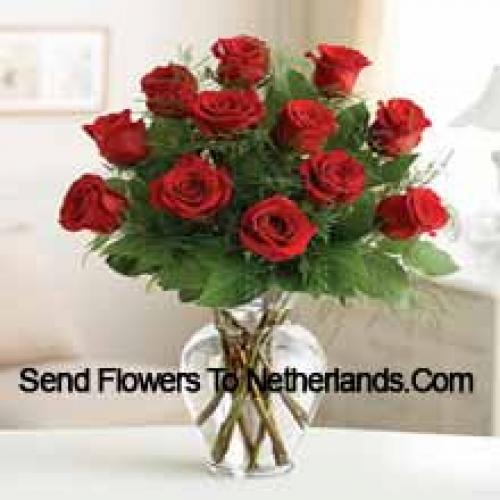 Lovely 11 Red Roses in Vase