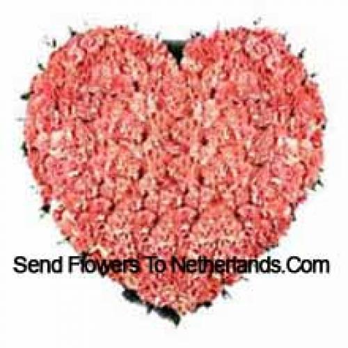 101 Pink Heart Carnations